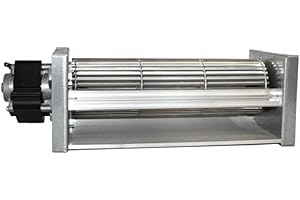 Xodo Store Ventola tangenziale Doppia velocità Lunghezza Totale 390 mm, Dimensioni Bocchetta 280x44 mm, per Stufa a Pellet Cadel