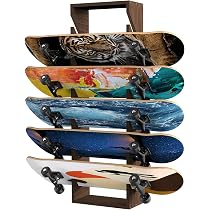 4 Supports Mural Pour Skateboard - Suspension Métallique Noire, Range Skate Économiseur D'Espace