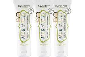 JACK N' JILL ................. SINCE 1949 Jack N' Jill Kids Natural Toothpaste, Made With Natural Ingredients, Helps Soothe Gums & Fight Tooth Decay, Suitable From 6 Months+ - Flavour-Free 3 x 50g