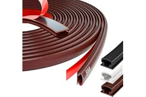 Gucass 8M Paraspifferi Finestre, Gomma Adesiva Guarnizione Porta Blindata, D-Tipo Guarnizione Finestra & Guarnizioni Finestre Legno, Impermeabile e Insonorizzata, Adatta per Appartamenti,Case(Marrone)