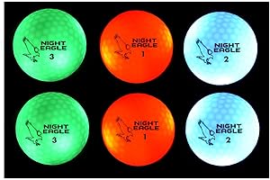 Night Eagle CV LED Golf Balls - Light Activated - No Timer - 6 Pack