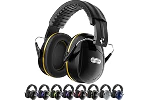 Dr.meter Gehörschutz SNR 31dB, Kapselgehörschutz verstellbar und komfortabel für Erwachsene Lärmschutz Kopfhörer für Baustelle Gartenarbeit Schwarz+Gelb