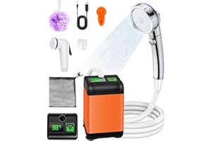 VICTOPER Douche Camping 6000mAh Charge Rapide Portable Douche Portable avec écran Numérique Haute Pression d'eau Douchette Camping Convient pour Camping Douche Promenade Lavage Chien Jardin Douche de Camping