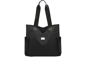 URAQT Borsa Tracolla Donna Grande, Tote a Mano in Nylon Leggero, Tessuto Oxford Impermeabile, Shopper Bag Con Tasche Multiple per Shopping, Viaggi, Lavoro, Ufficio