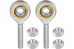 Kozelo 2pcs SA6T/K M6 Rod End Joint Bearing - [6mm Bore, M6x1 Male Right Hand Thread] Male Rod End with Jam Nuts, 45# Carbon Steel