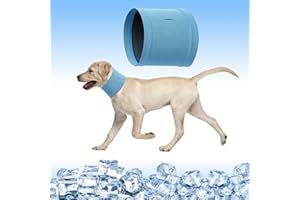 BBXWANG Dog Instant Cooling Bandana, Breathable Soft Dog Ice Neck Scarf, Summer Cooling Collar for Dogs, Puppy, Pet (Blue, Medium)