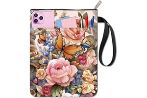 CRASPIRE Funda Libro con Flores Funda Tecon Diseño Floral Impermeable Lavable para Cuaderno Primavera Bolsillo Cremallera Y Bolsillo Frontal Adicional Adecuada para Mayoría Estudiantes AuTapa Dura