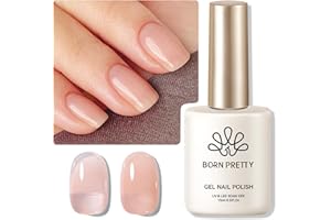 15 ml U V esmalte de uñas Shellac – BORN PRETTY Jelly Nude Gel Esmalte de uñas Sheer Light Nude Natural Translúcido Shellac Esmalte de uñas gelatina efecto francés 75% gelatina de leche