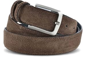 La Bottega del Calzolaio Cintura Uomo in Vera Pelle Scamosciata Made in Italy – Cintura Artigianale Elegante Stile Classico per Abbigliamento Casual o Formale – Accessorio di Alta Qualità