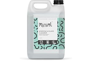 Miniml Window & Glass Cleaner 5L Refill - Mint Scented, Streak-Free Finish, Cruelty-Free, Vegan, Natural & Plant-Based Non-Toxic Cleaning Formula, Bulk Buy