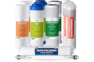 iSpring F10KU 1 Anno Cartuccia Filtro di Ricambio Set per Sistemi a Osmosi Inversa UV Minerali Alcalini a 7 Stadi, 10 Pezzi