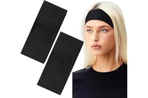 BELEVO Headbands for Women's Hair, Black Headband Unisex Hair Band Hairband Stretchy Head Bands Adult Women & Men Soft Sweat Band for Yoga, Sports, Gym, Running, Workout, Exercise, Washing Face