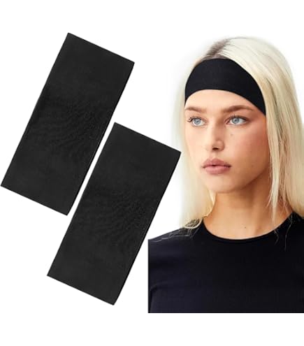 Blooms Katoenen haarband voor dames, 6 cm, antislip elastische hoofdband voor yoga, gym, sport, hardlopen (zwart, wit, grijs Blooms Katoenen haarband voor dames, 6 cm, antislip elastische hoofdband voor yoga, gym, sport, hardlopen (zwart, wit, grijs