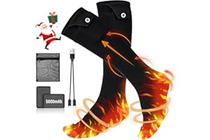 HONGNIX Calcetines Calefactables 5V/5000mAh Recargables Calcetines Calefactores con 4 Temperaturas, Calcetines Calefactable Lavables para (EU) 37-45 H/M para Caza, Esquí, Ciclismo, Deportes al