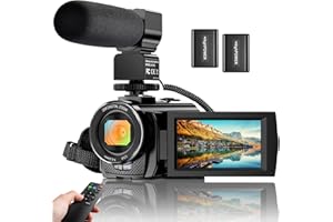 ALSONE Cámara de video YouTube Vlogging Cámara grabadora FHD 1080P 24.0MP 3.0 pulgadas Pantalla de rotación de 270 grados 16X Videocámara con zoom digital con micrófono, control remoto y 2 baterías