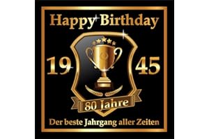 ‎RAHMENLOS Pack of 3 80th Birthday Stickers: 1945 The Best Vintage Ever - Self-Adhesive High Gloss Bottle Label. Original RAHMENLOS Design