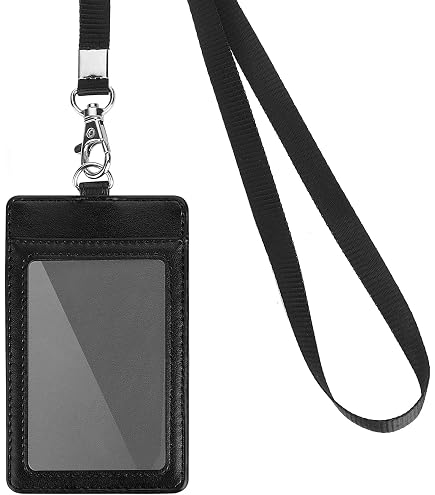 Porte-Badges Vicloon En Cuir PU - 2pcs Horizontal/Vertical, Avec Lanières, Pour Cartes Et Badges