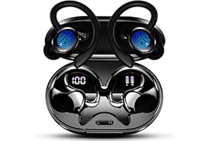 MATAST Cuffie Bluetooth 5.4 Sport, Auricolari Bluetooth con 3D Bass Stereo, 50 Ore Cuffie Wireless In Ear Cancellazione Rumore ENC e 4 HD Mics, IP7 Impermeabile Cuffie Senza Fili, HiFi Cuffiette LED Display