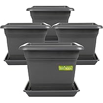 SUSTANIA 2er Set Pflanzkübel Anthrazit 70cm - Deutsche Qualität Für Garten & Terrasse