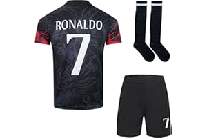 RAWDEM Madrid Ronaldo #7 Dragon Special Limited Edition Football Soccer Jersey/Shorts Socks Gift Set for Children Youth Sizes