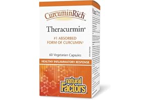Natural Factors, CurcuminRich Theracurmin, Extrait de Curcuma, 30mg de Curcumine, Haute Biodisponibilité, 60 Capsules végétaliennes, Végétarien, Sans Soja, Sans Gluten, Sans OGM