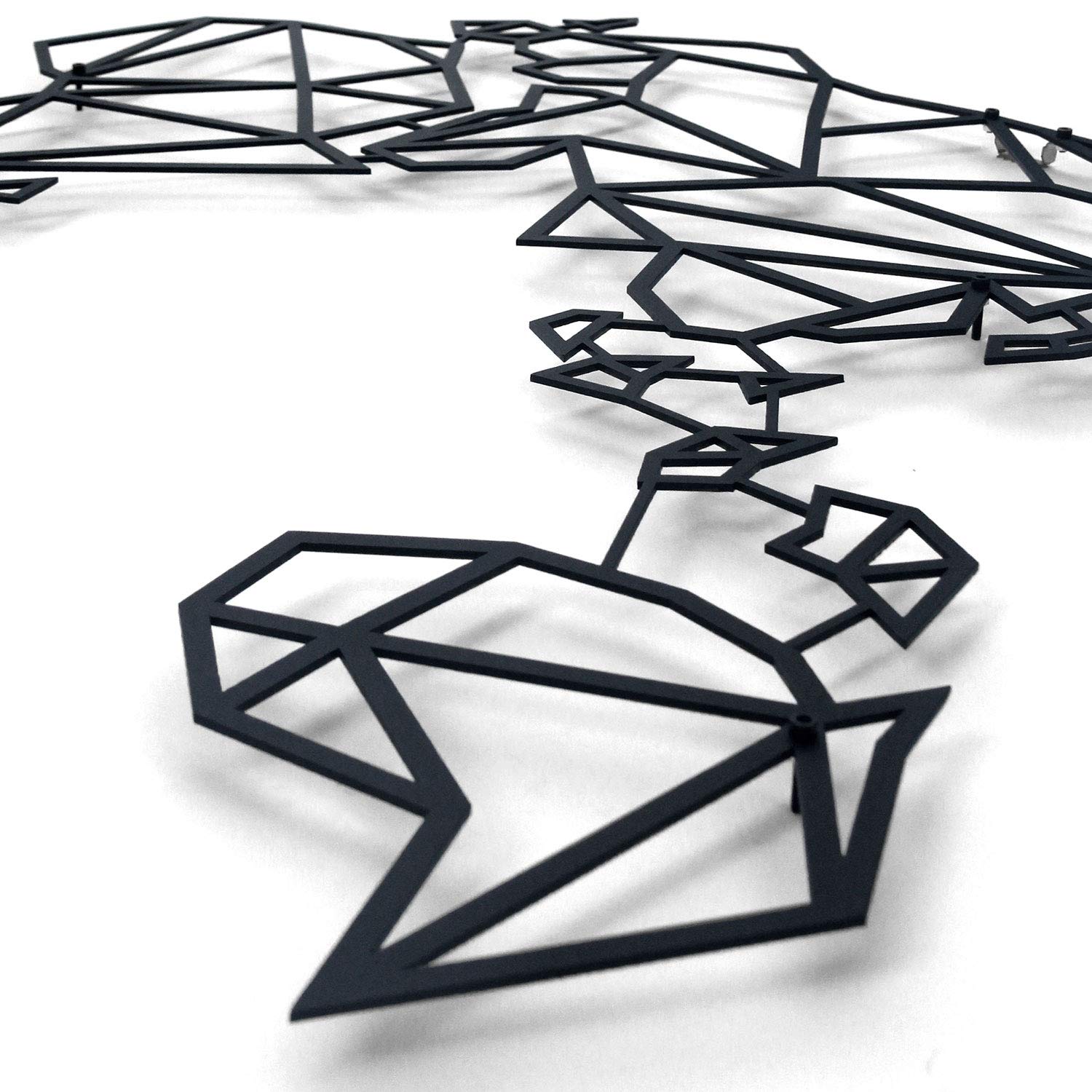 Hoagard Metal World Map Black Weltkarte aus Metall Schwarz 60cm x