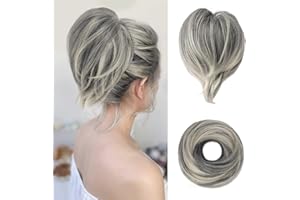 BARSDAR Chignon Coda di Cavallo Extension per Capelli, Elastico Posticcio per Capelli Chignon Dritto Corto Coda di Cavallo Bun Extension per Donna Ragazze