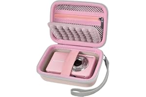 Grapsa Digitaler Kameratasche für CAMKORY/für Kodak Pixpro/für VAHOIALD/für Sony DSCW800 830 / für Canon PowerShot 180 190. Aufbewahrungshalter für Vlogging-Kameras und Zubehör (nur Hülle)-Rosa