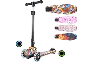 WeSkate - Monopattino pieghevole a 3 ruote per bambini dai 3 ai 12 anni con sistema pieghevole in 3 secondi, Bambini (unisex), Monopattini