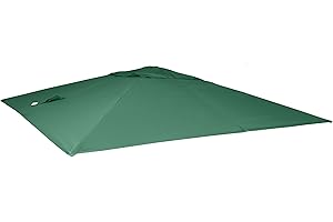 Mendler Toile de Rechange pour Parasol déporté de Luxe HWC, 3x3m - Vert foncé