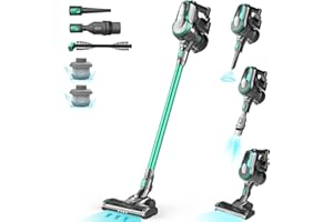 ‎FIXTFIXER FixtFixer Akku Staubsauger 250W/25000Pa, Staubsauger Kabellos mit Bürstenloser Motor, Bis zu 55 Min, LED-Licht und Anti-Tangle-Bürste, Staubsauger für Harte Böden,Tierhaare,Autos,Treppen