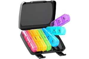 Opret Pastillero Semanal 3 Tomas Español, Pastillero Diario Grande 7 Dias, Dosificador de Comprimidos con 21 Compartimentos, Organizador de Pastillas para Viaje