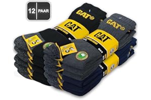 Caterpillar CAT Prawdziwe skarpety robocze i biznesowe, damskie i męskie, w rozmiarach 35-50, 12 par