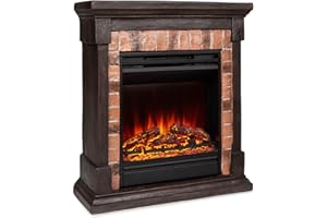 Klarstein Beerenberg Chimenea eléctrica - Chimenea eléctrica Decorativa con 1800 W de Potencia, Estufa eléctrica Decorativa Regulable, de 10 a 30 °C, Efecto llameante LED, Mando a Distancia