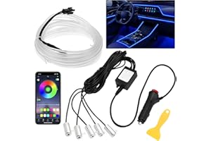 ZEILABANG KAKADI 6M LED Innenbeleuchtung Auto,5 in 1 RGB Auto Innenraumbeleuchtung,12V Led Atmosphäre Licht,App Steuerbare Innenbeleuchtung,Mehrfarbige Ambientebeleuchtung,LED Streifen,Neon