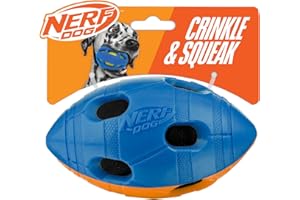 Nerf Dog Piłka nożna TPR Bash Crunch 15 cm - niebieski/pomarańczowy