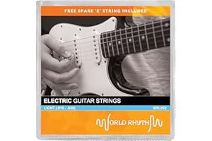 TIGER World Rhythm Corde per Chitarra Elettrica, Light (.011, .052) Gauge Corde per Chitarra con Corda di Ricambio