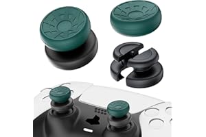 PlayRealm No Falling Off - Extensión de Pulgar y Cubierta de Silicona para el Mango, 2 Juegos para PS5 y PS4 (Verde Turbo)