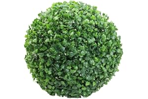Gemini_mall® Artificial Green Leaf Flower Topiary Ball, 25cm Diameter