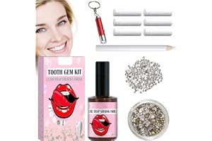 Pemarlis 10 st tandsmycken, tandlim tandsmyckesset, gör-det-själv tänder briljant kit kit med pärlor, diamantset för tänder o