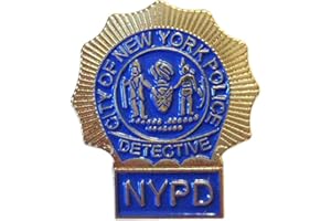 Mainly Metal ™ - Spilla smaltata con distintivo da detective della polizia di New York, con scritta NYPD Detective, New York police detective, 25 mm