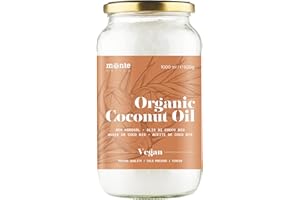 MONTE NATIVO Organic Coconut Oil MonteNativo - 1000ml (1 liter) - Premium, 100% natural, 1st Cold Pressing, Raw Food Quality - For Cooking, Roasting and Baking, For Hair and Skin