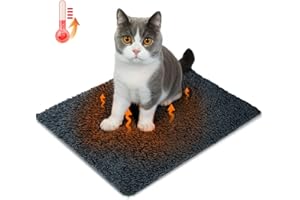 Nobleza Manta Autocalefactora para Perros y Gatos, Alfombra Térmica, Manta Térmica Lavable Antideslizante para Perros, Alfombrilla Autocalentable Esponjosa Cálida, Gris, 40x50cm