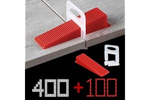 HEQUN Sistema de nivelación de azulejos,400 lengüetas de1.5 mm, 100 cuñas reutilizables espaciador, güetas para azulejos con un grosor de 3 a 12 mm. (1.5MM)