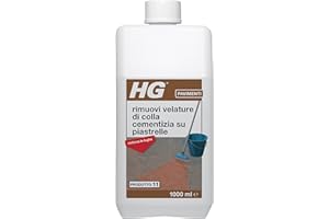 HG Rimuovi Velature di Colla Cementizia su Piastrelle, Smacchia i Pavimenti e le Fughe, Adatto anche all'Utilizzo sul Cemento, 1 litro