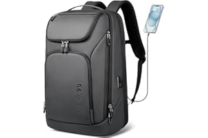 HEROIC KNIGHT Sac à Dos Affaires Ordinateur Portable de 17,3 pouces avec Double Port USB Étanche Ultraléger Travail Bureau 30L (Gris)