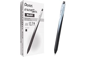 Pentel BL437 Energel Slim roller scatto 0,7 mm, nero 12 pz