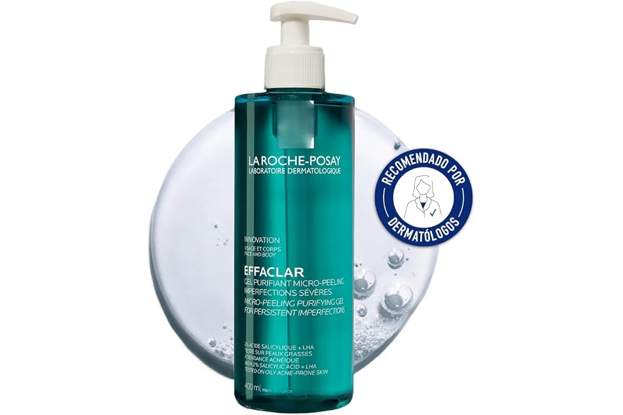 La Roche Posay Gel Purificante Micro-Exfoliante, Anti-Imperfecciones, Limpia y Exfolia, Enriquecido con Ácido Salicílico, Par