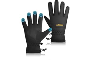 AXEVMEN wasserdichte Winterhandschuhe Herren Damen, Thermo Warme Fahrradhandschuhe mit Touchscreen, Plüschfutter, Winddicht & rutschfest für Ski, Outdoor, Laufen Laufen Wandern Plüsch Winter