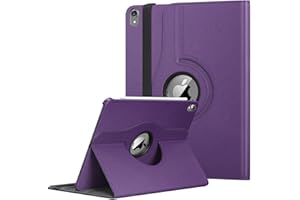 BARGAINPARADISE Étui en cuir rotatif à 360° pour Apple iPad 10e génération 10,9" sorti en 2022. Seuls les numéros de modèle sont A2757, A2777, A2696 (violet)